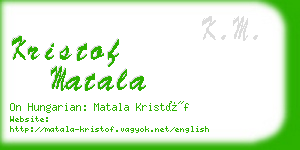 kristof matala business card